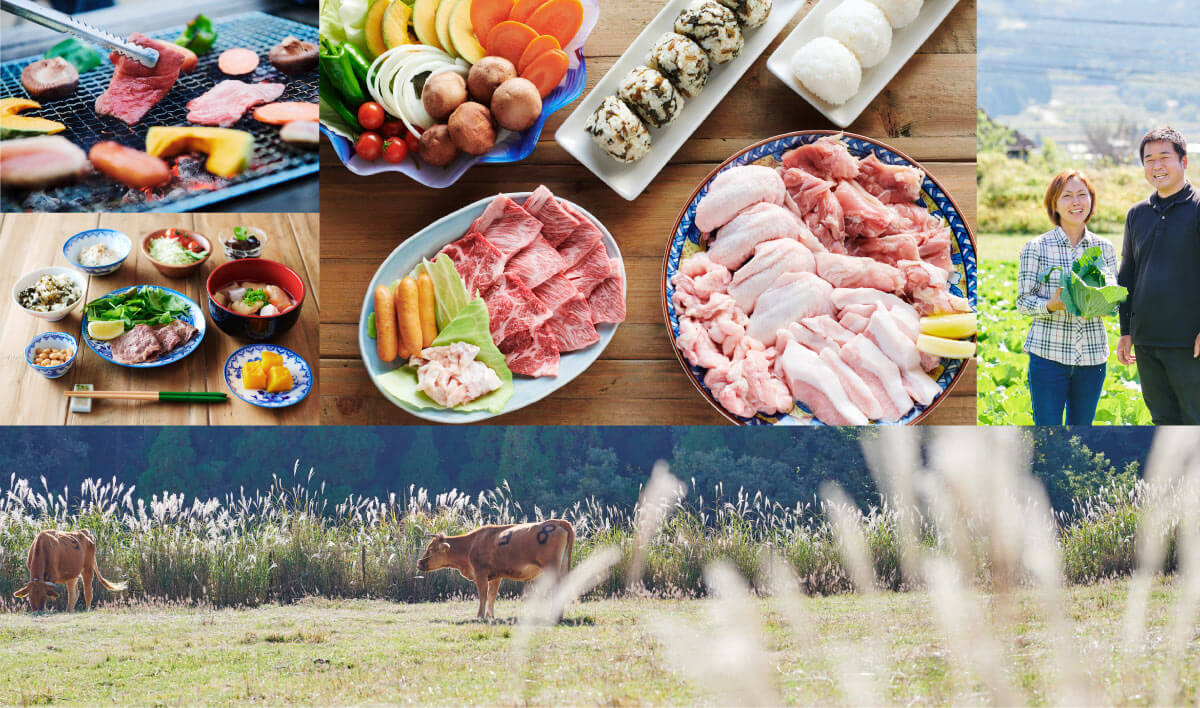 南阿蘇の新鮮な野菜を使った熊本ならではの郷土料理やだご汁も味わえるのが民宿の魅力